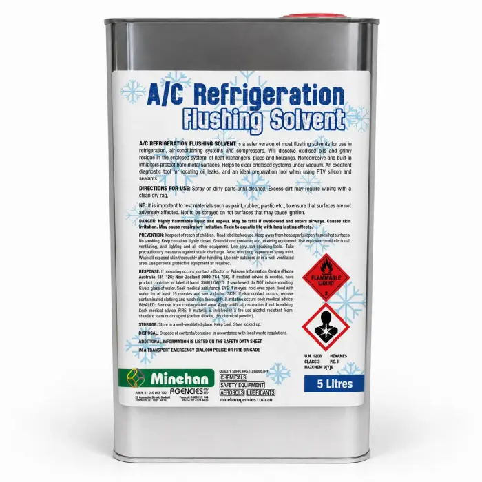 A/C Refrigeration Flushing Solvent